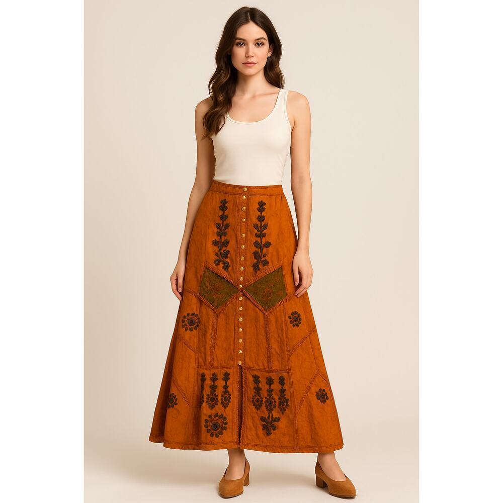 Speed Limit Mph Boho Embroidered Patchwork Maxi S… - image 7